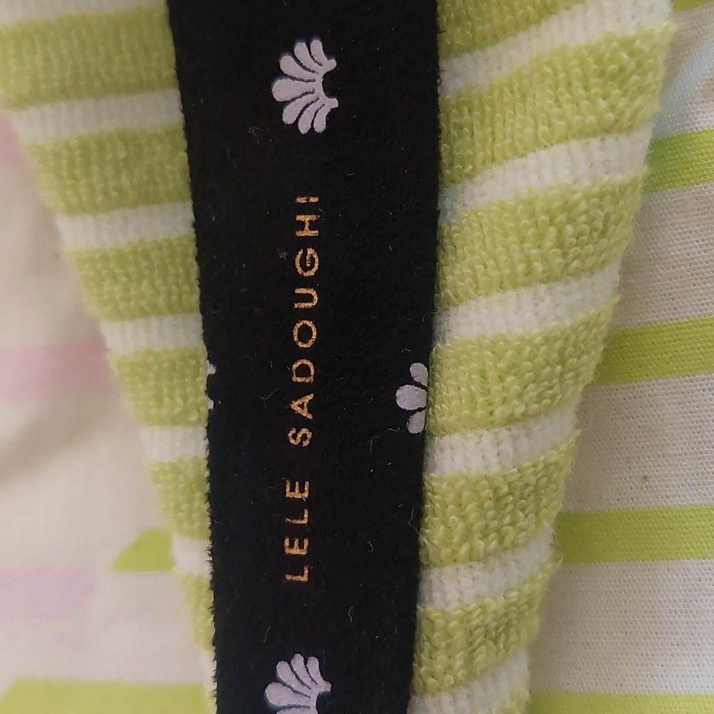 Lele Sadoughi X Solid & Striped Green Terry Headband And Dust Cover - Picture 5 of 5